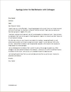 Letter Of Apology For Bad Behaviour Altin Northeastfitness Co