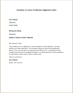 Leave Of Absence Letter To Employee from writeletter2.com