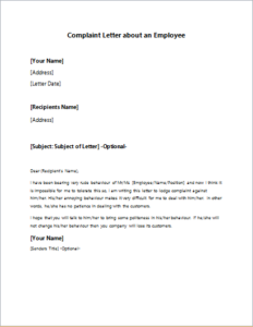 complaint letter employee writeletter2