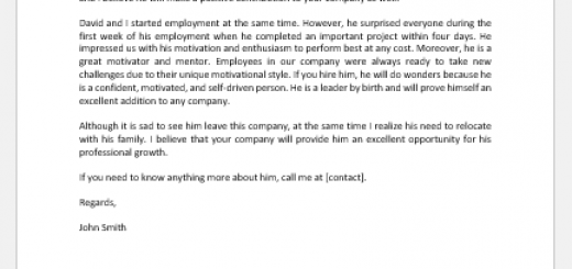 Reference letter for a coworker