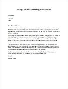 Apology Letter for Breaking Precious Item