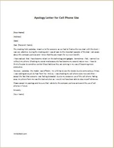 Apology Letter for Cell Phone Use