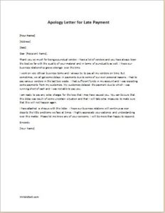 Apology Letter for Late or Delayed Payment | writeletter2.com