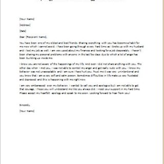 Apology Letter for Passive Aggressive Behavior