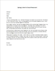 Apology Letter for Sexual Harassment