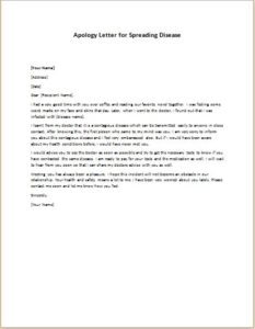Apology Letter for Spreading Disease