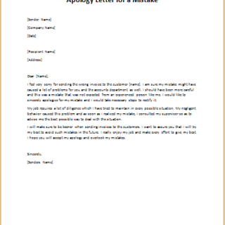 Mistake Apology Letters | writeletter2.com