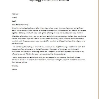 Apology Letter from Church