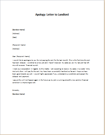 Letter To Landlord To Rent from writeletter2.com