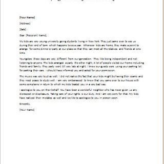 Apology Letter to Neighbor for Mistreating