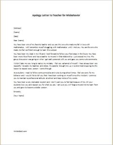 Letter Of Apology To Teacher from writeletter2.com