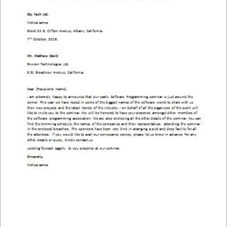 Seminar Invitation Letters | writeletter2.com