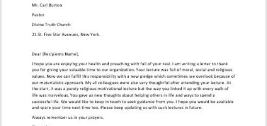 Thank you Letter to a Priest