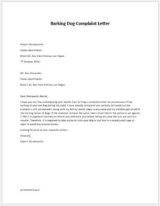 Barking Dog Complaint Letter to Neighbour | Download