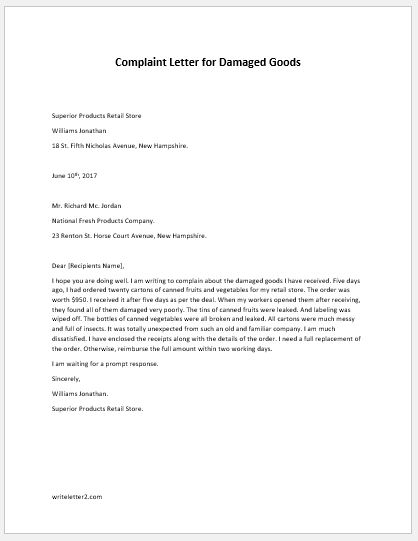 complaint-letter-for-damaged-goods-writeletter2