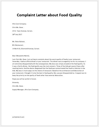 Complaint Letter To Supplier For Poor Quality Of Product from writeletter2.com