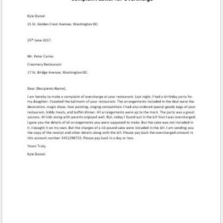 Complaint Letter for Wrong Billing | writeletter2.com