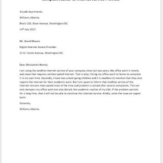 Complaint Letter against Bad Internet Services | writeletter2.com