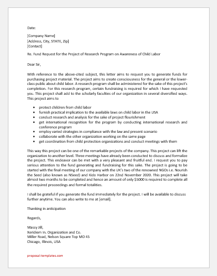 Fund Request Letter For Purchasing Project Material Writeletter2 Com