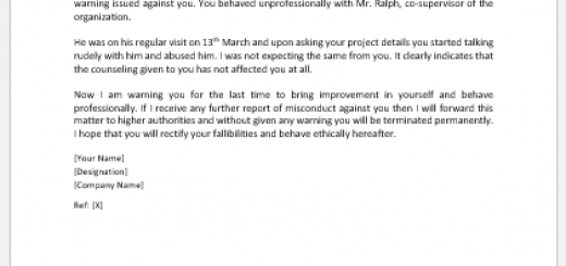 Query Letter to Employee for Misconduct