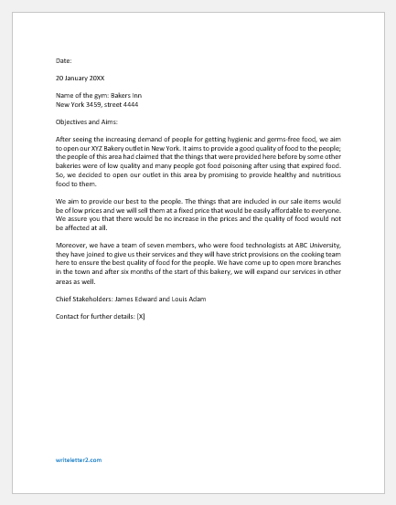 Bakery Business Proposal Letter Template Proposal Tem - vrogue.co