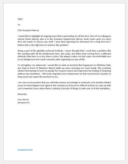 Letter Of Concern Template For Your Needs Images