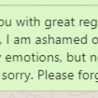 Apology Message for Disrespectful Behavior