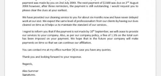 Angry Letter for Outstanding Payment