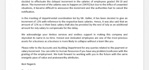 Salary increases announcement letter